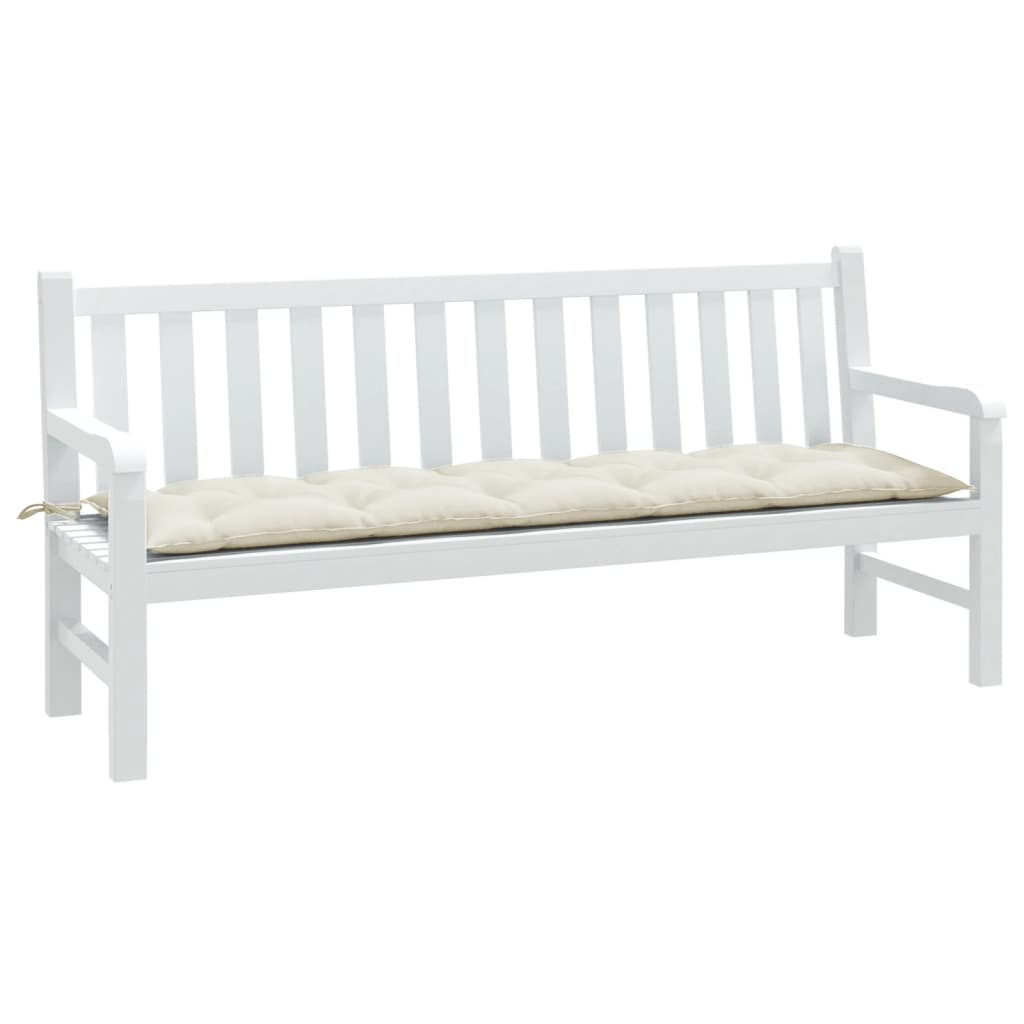VidaXL Gartenbankkissen 180x50x7 cm, melierter Stoff, cremefarben