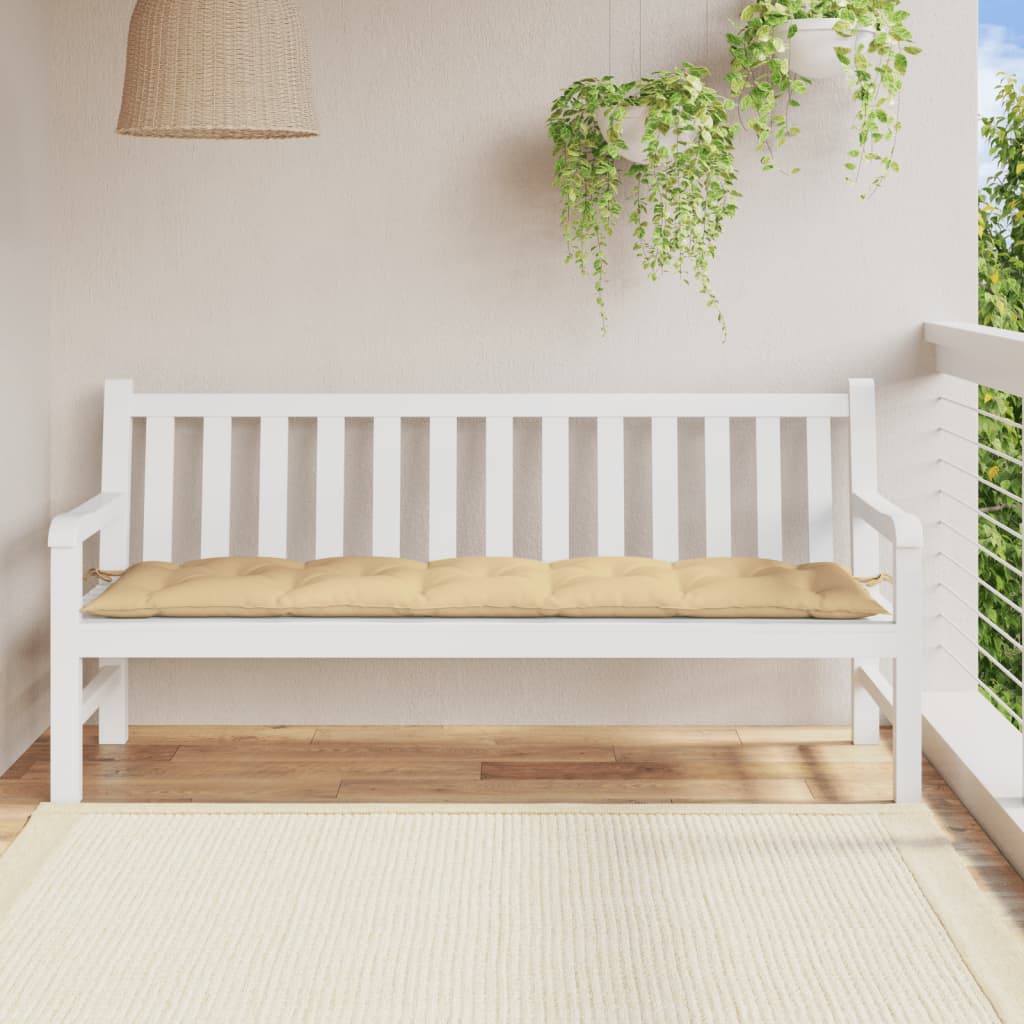 VidaXL Gartenbankkissen 180x50x7 cm, melierter beigefarbener Stoff