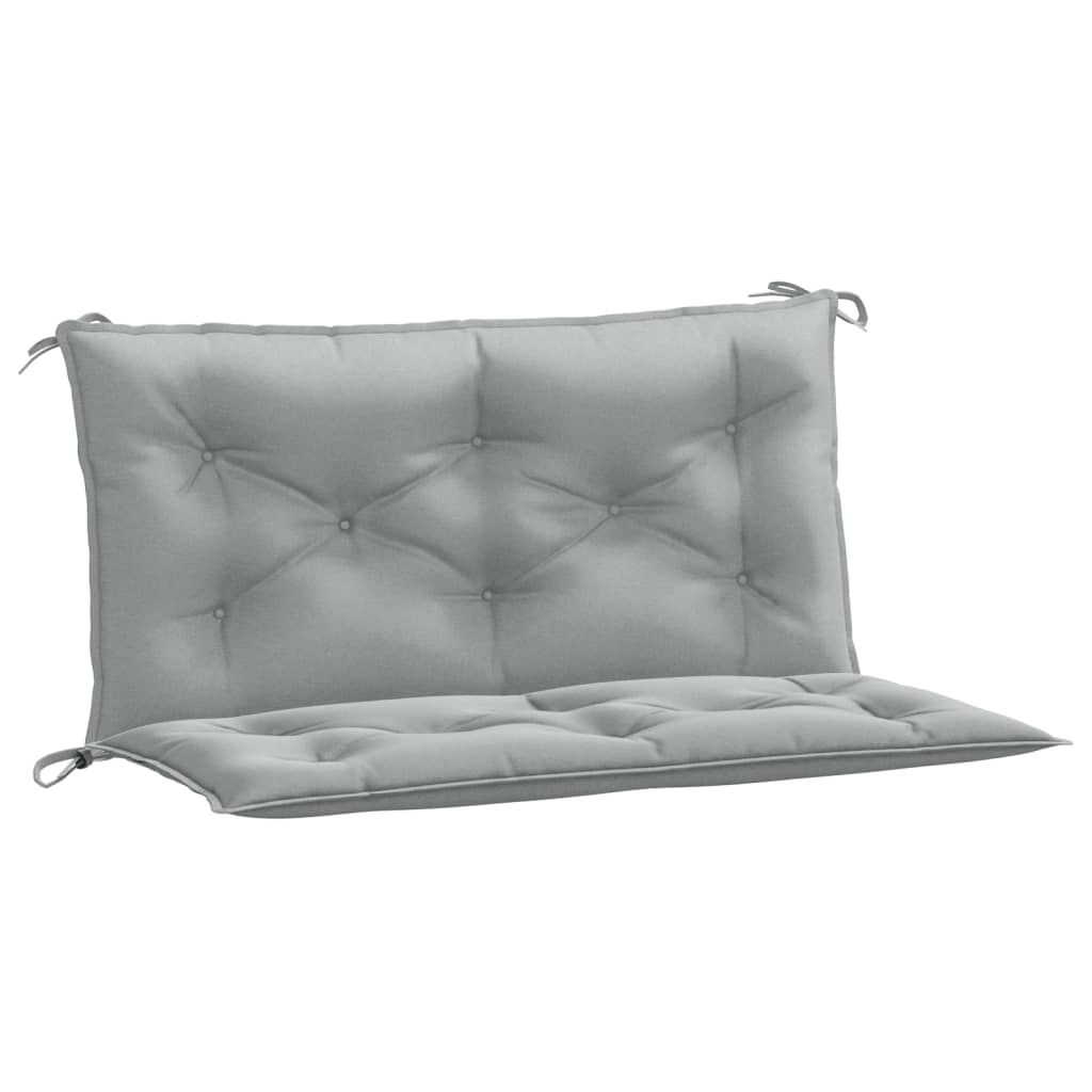 VidaXL Gartenbankkissen, 2 Stück, 100 x 50 x 7 cm, melierter Stoff, Hellgrau