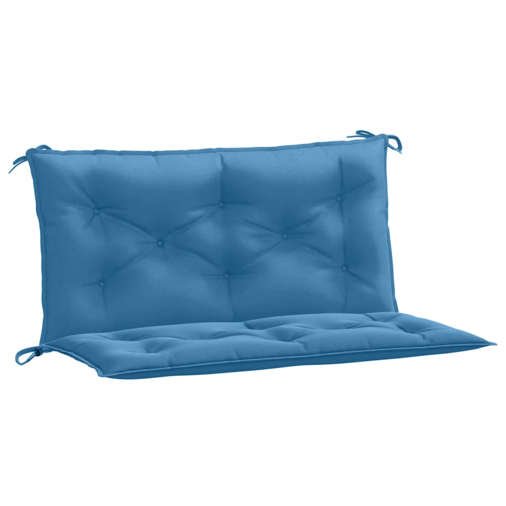 VidaXL Gartenbankkissen, 2 Stück, 100 x 50 x 7 cm, Stoff, meliertes Blau