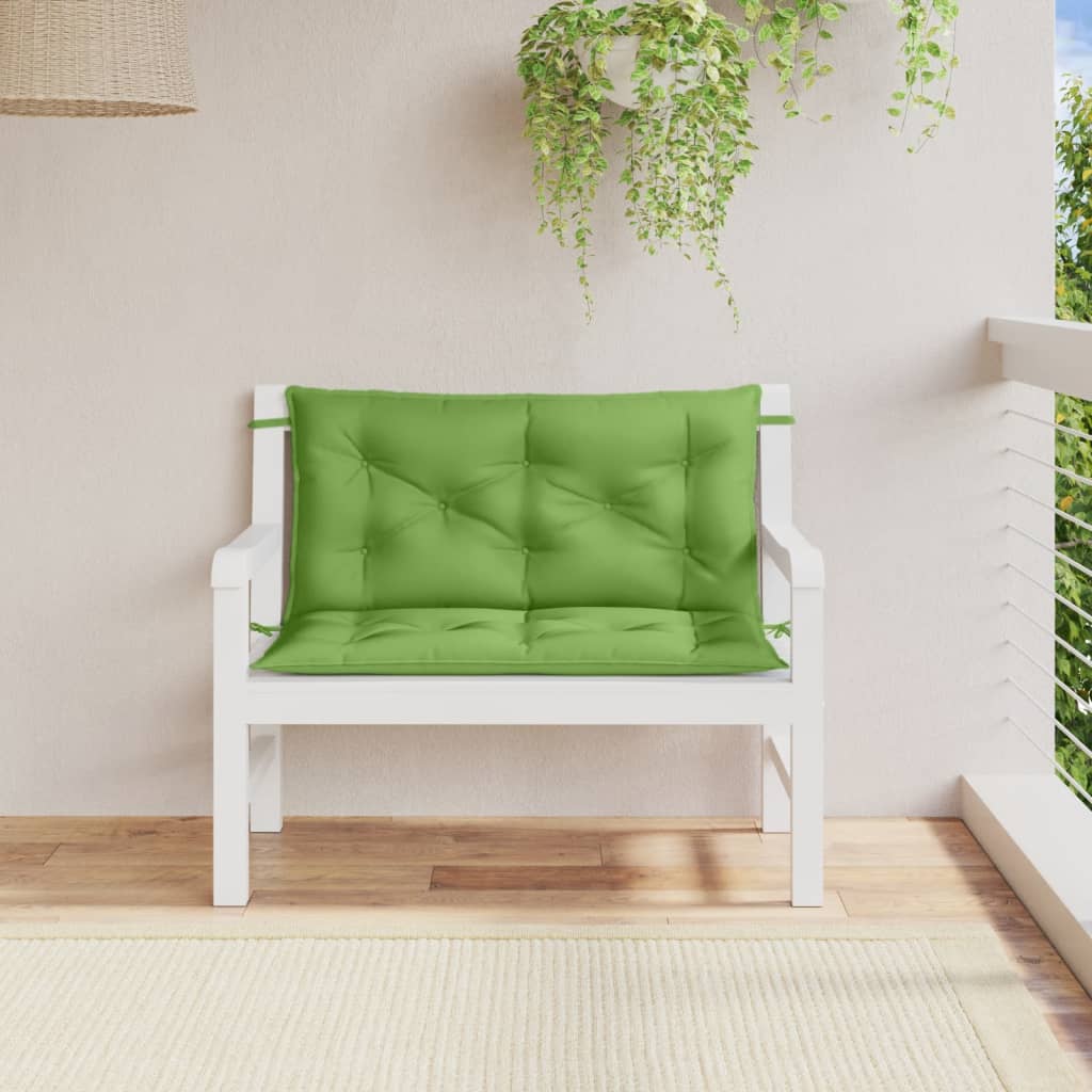 VidaXL Gartenbankkissen, 2 Stück, 100 x 50 x 7 cm, Stoff, meliertes Grün