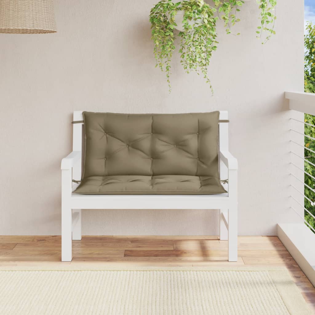 VidaXL Gartenbankkissen, 2 Stück, 100 x 50 x 7 cm, melierter taupefarbener Stoff