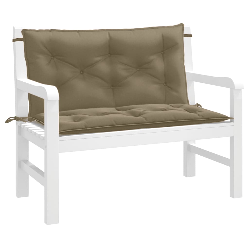 VidaXL Gartenbankkissen, 2 Stück, 100 x 50 x 7 cm, melierter taupefarbener Stoff