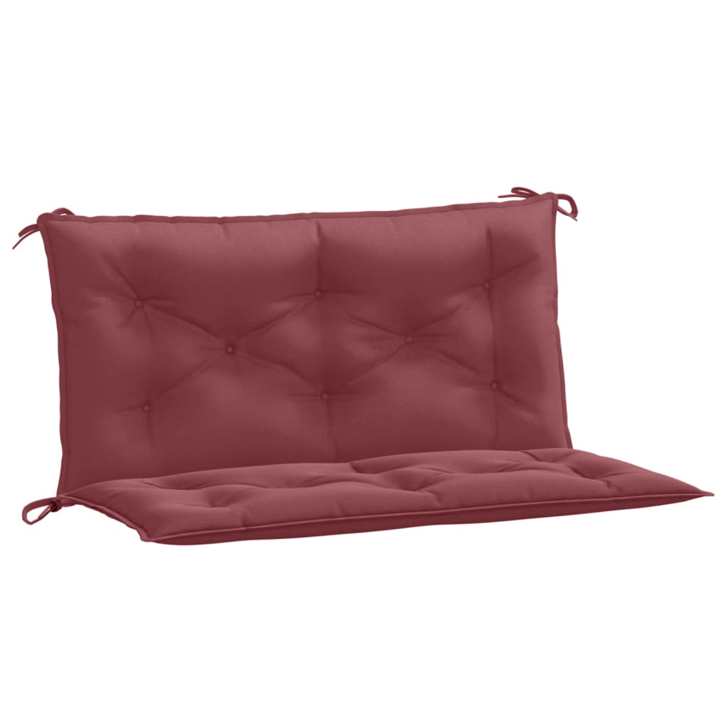 VidaXL Gartenbankkissen, 2 Stück, 100 x 50 x 7 cm, melierter Stoff, weinrot