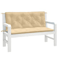 VidaXL Gartenbankkissen, 2 Stück, 120 x 50 x 7 cm, melierter beiger Stoff