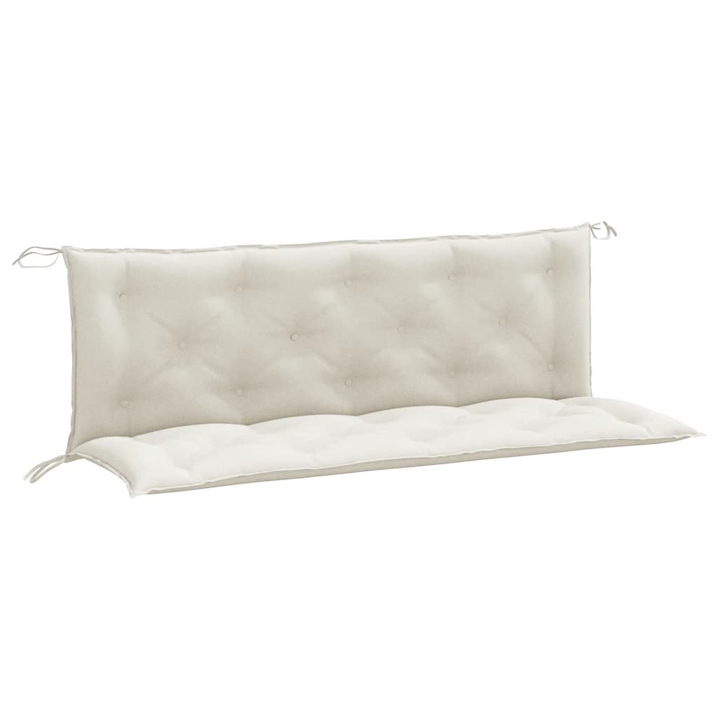 VidaXL Gartenbankkissen, 2 Stück, 150 x 50 x 7 cm, melierter Stoff, cremefarben