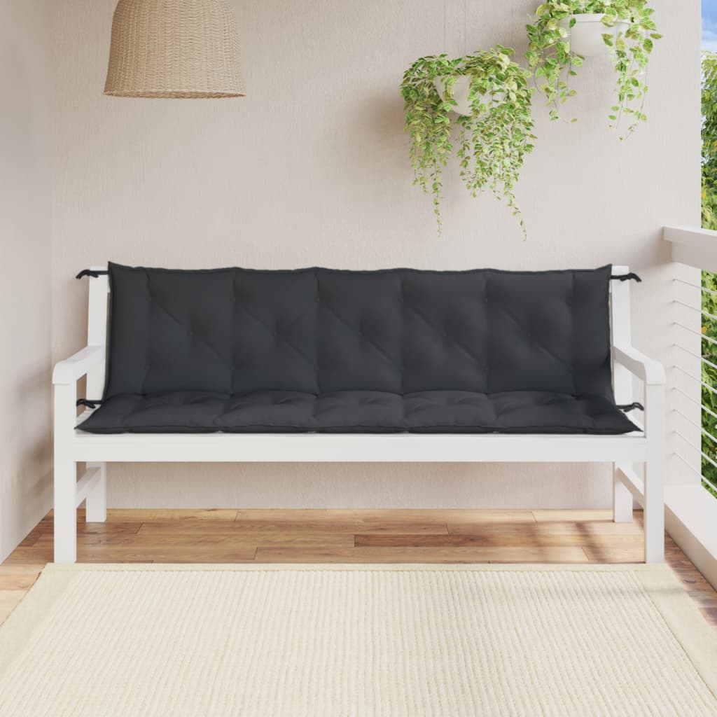 VidaXL Gartenbankkissen 2 Stück 180x50x7 cm Stoff Gemischte Anthrazitfarbe