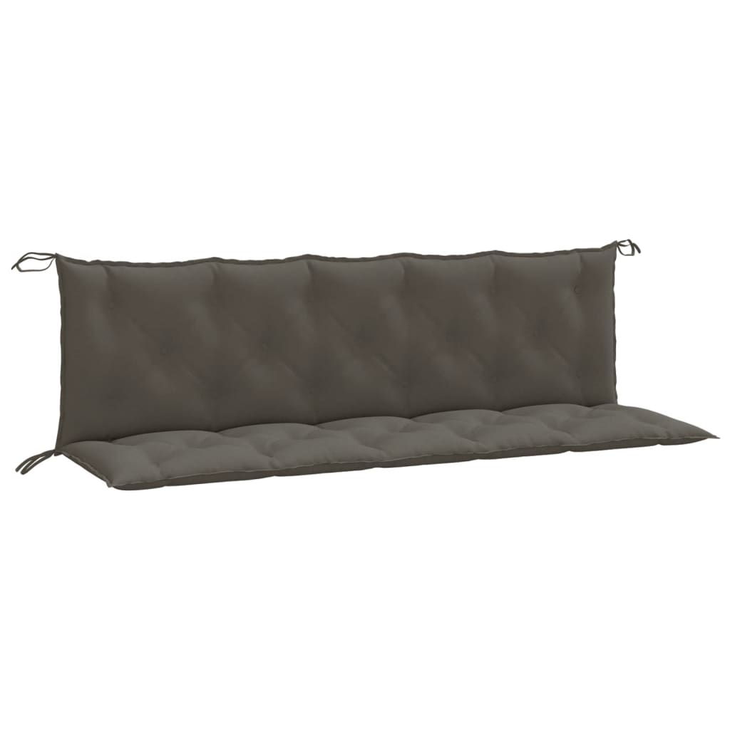 VidaXL Gartenbankkissen 2 Stcs 180x50x7 cm Stoff Gemischt Dunkelgrau
