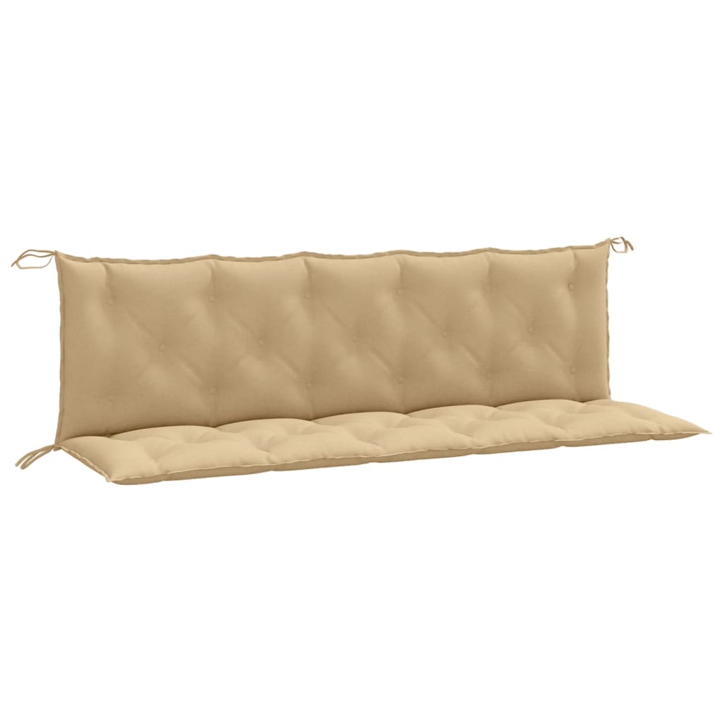 VidaXL Gartenbank Pushions 2 Stück 180x50x7 cm Stoff Gemischt Beige