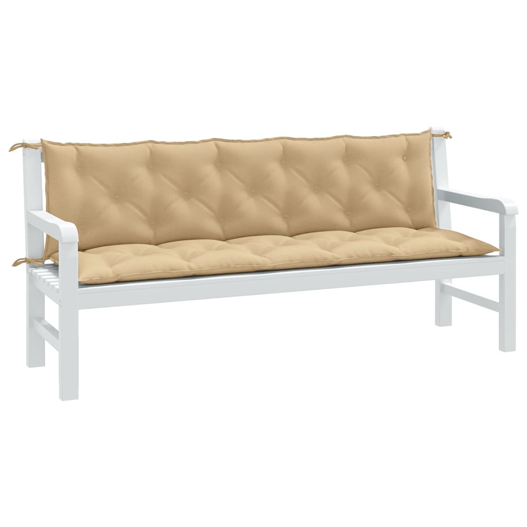 VidaXL Gartenbank Pushions 2 Stück 180x50x7 cm Stoff Gemischt Beige