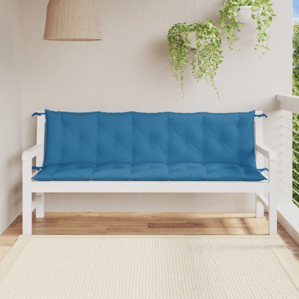 VidaXL Gartenbankkissen 2 Stcs 180x50x7 cm Stoff Gemischt Blau