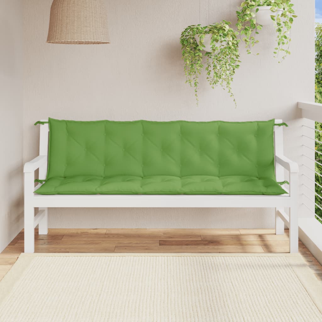 VidaXL Gartenbank Kissen 2 ST 180x50x7 cm Gemischt grüner Stoff