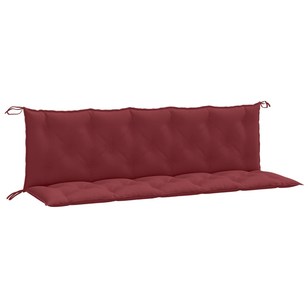 VidaXL Gartenbank Kissen 2 ST 180x50x7 cm Stoff Mischwein rot