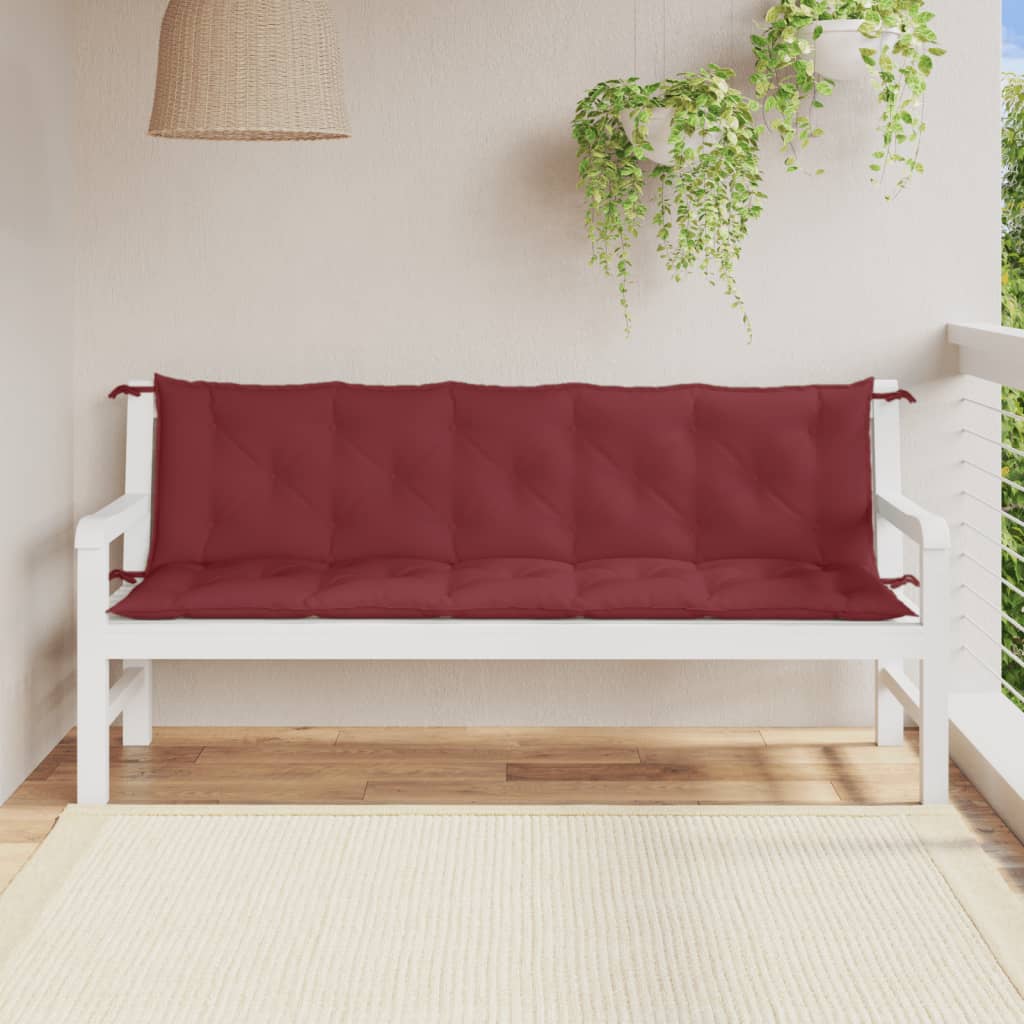 VidaXL Gartenbank Kissen 2 ST 180x50x7 cm Stoff Mischwein rot
