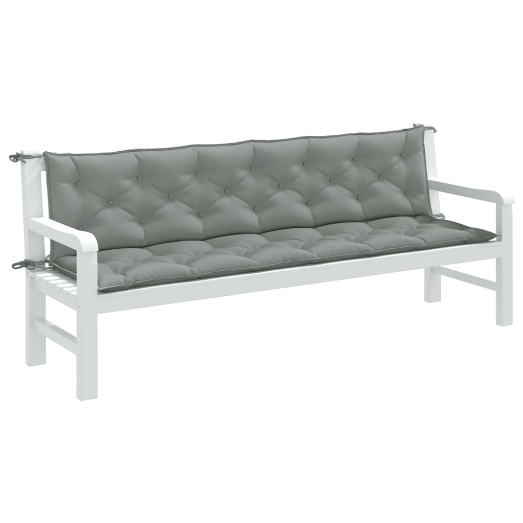 VidaXL Gartenbank Kissen 2 Stück 200x50x7 cm Gemischt hellgrau Stoff