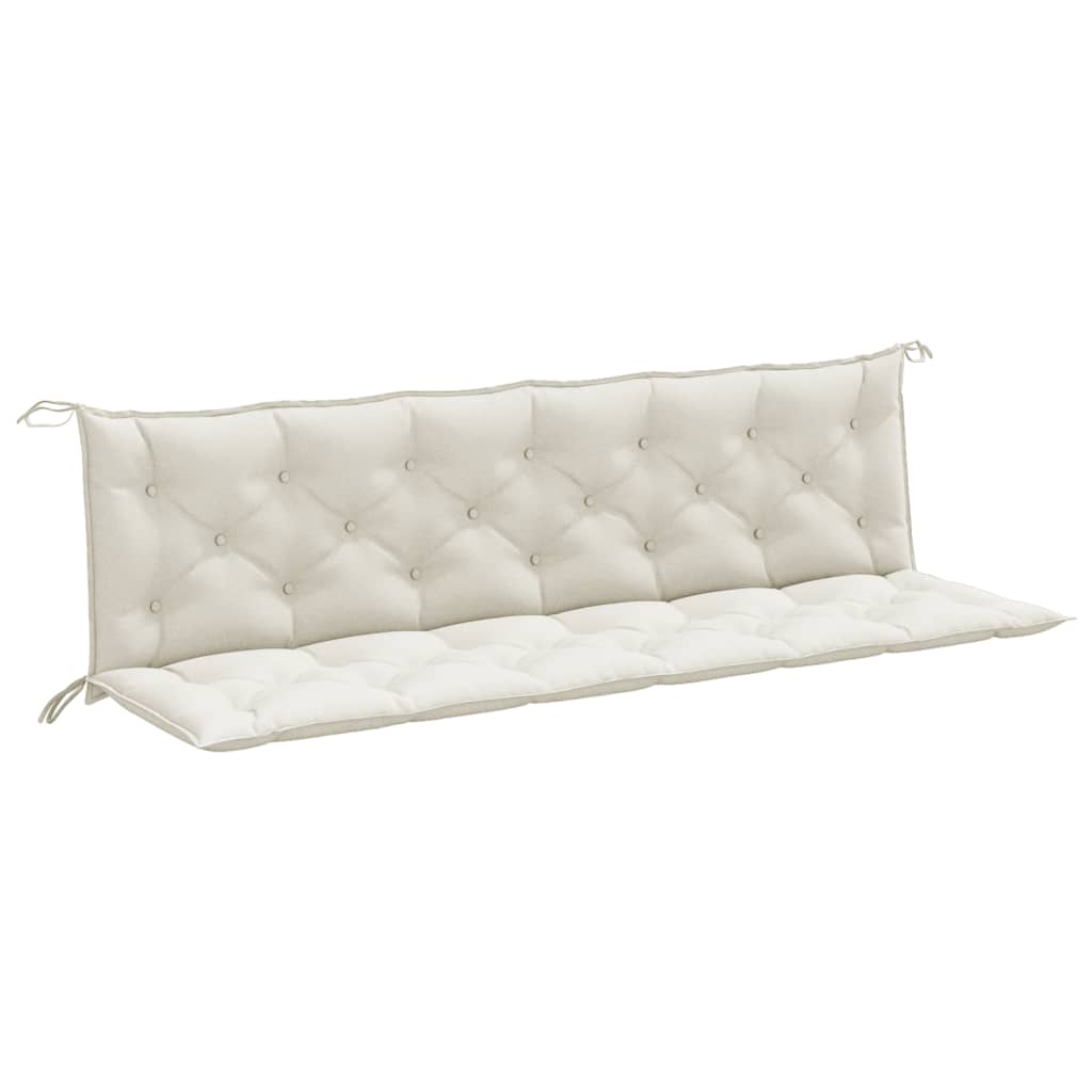 VidaXL Gartenbankkissen 2 ST 200x50x7 cm Stoff Gemischt Creme -geläutet