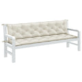 VidaXL Gartenbankkissen 2 ST 200x50x7 cm Stoff Gemischt Creme -geläutet