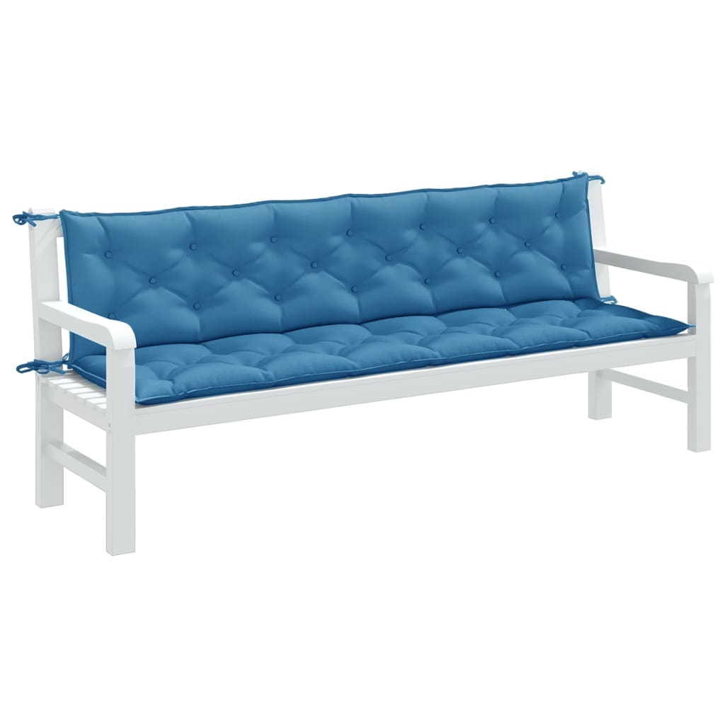 VidaXL Gartenbank Kissen 2 ST 200x50x7 cm Stoff Gemischt Blau