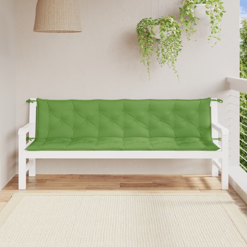VidaXL Gartenbank Kissen 2 ST 200x50x7 cm Gemischt grüner Stoff