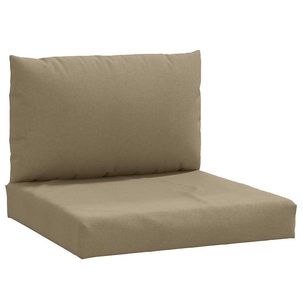 VidaXL Palettenkissen, 2 Stück, Stoff, meliertes Taupe