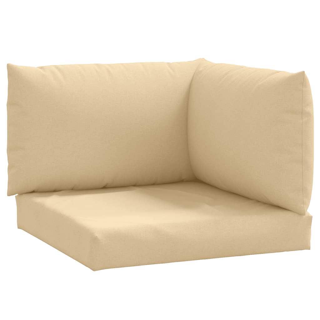 VidaXL Palettenkissen, 3-teilig, Stoff meliert beige