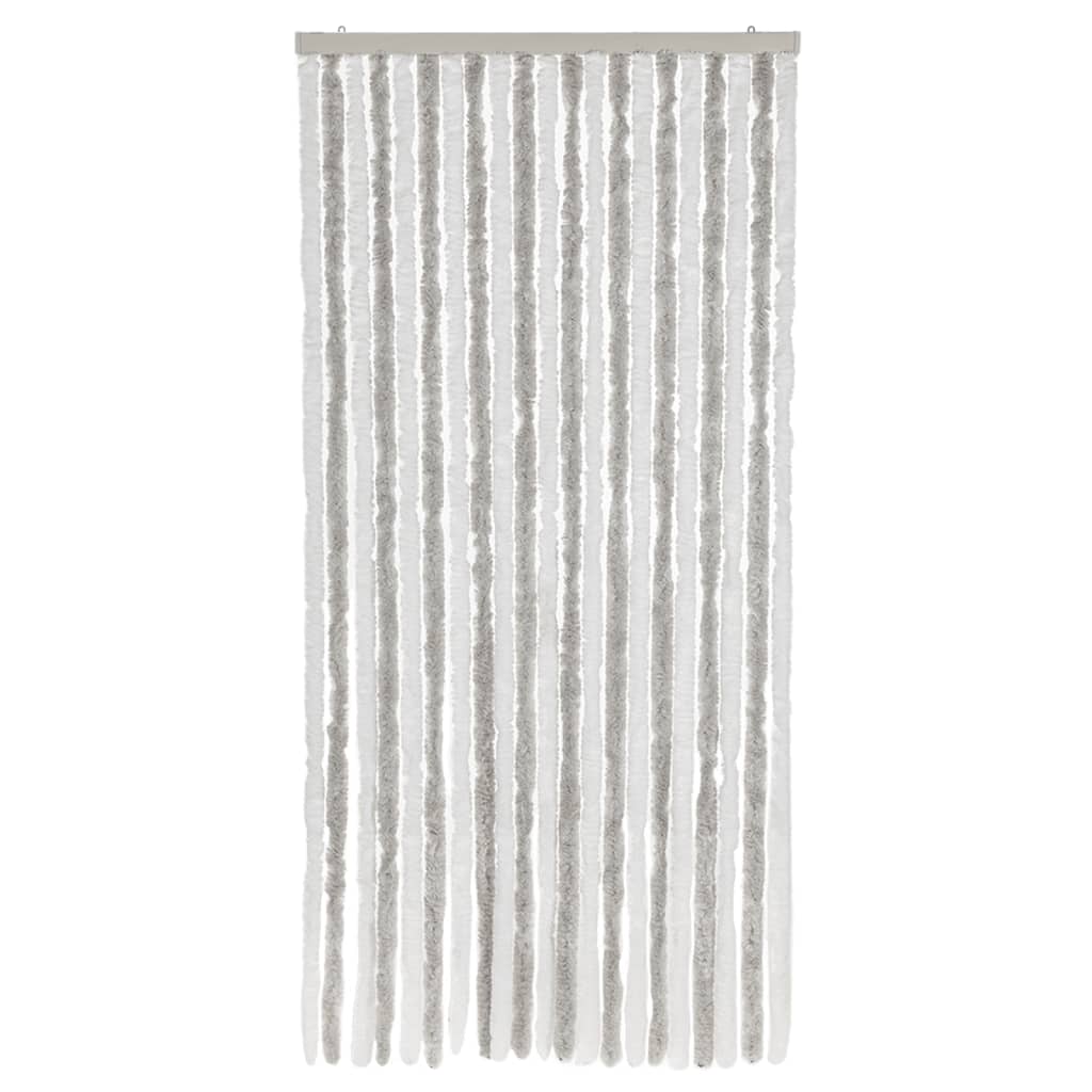 VidaXL Fliegengitter 90x200 cm Chenille Hellgrau und Weiß