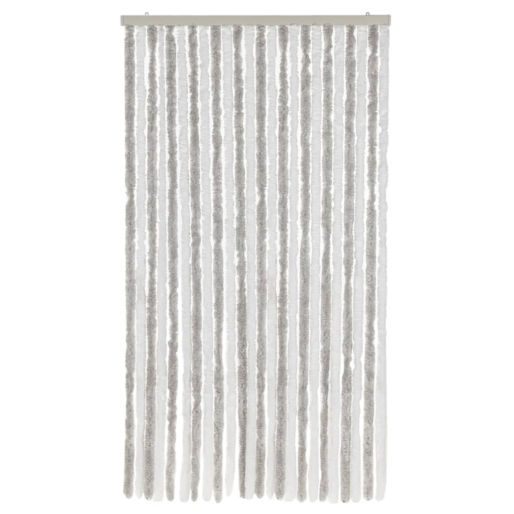 VidaXL Fliegengitter 100x220 cm Chenille Hellgrau und Weiß