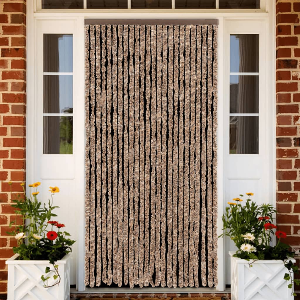 VidaXL Fliegengitter 100x200 cm Chenille beige und dunkelbraun