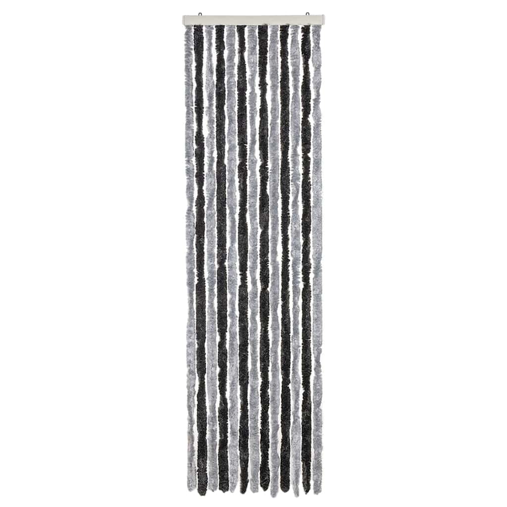 Vidaxl vliegengordijn 56x185 cm chenille grijs en zwart