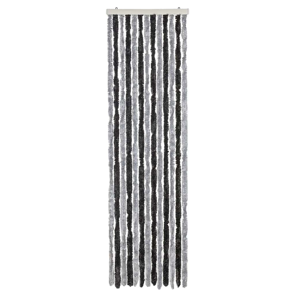 Vidaxl vliegengordijn 56x200 cm chenille grijs en zwart