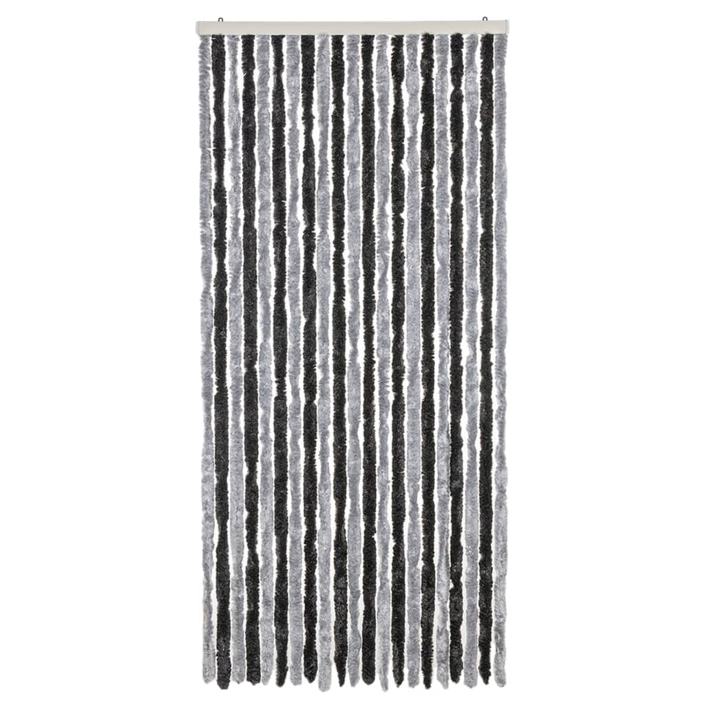 VidaXL Fliegengitter 90x220 cm Chenille Grau und Schwarz