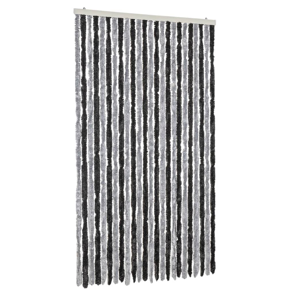 VidaXL Fliegengitter 100x200 cm Chenille Grau und Schwarz