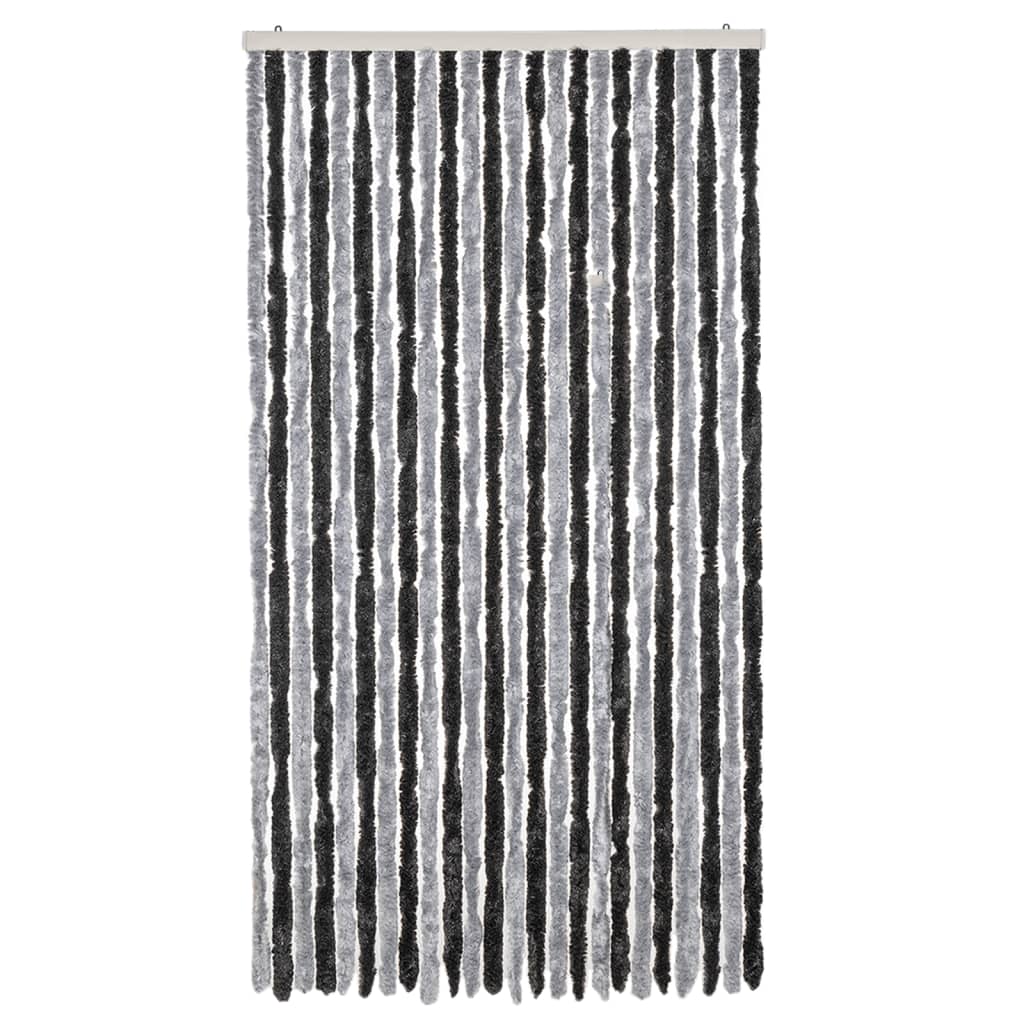 VidaXL Fliegengitter 100x200 cm Chenille Grau und Schwarz