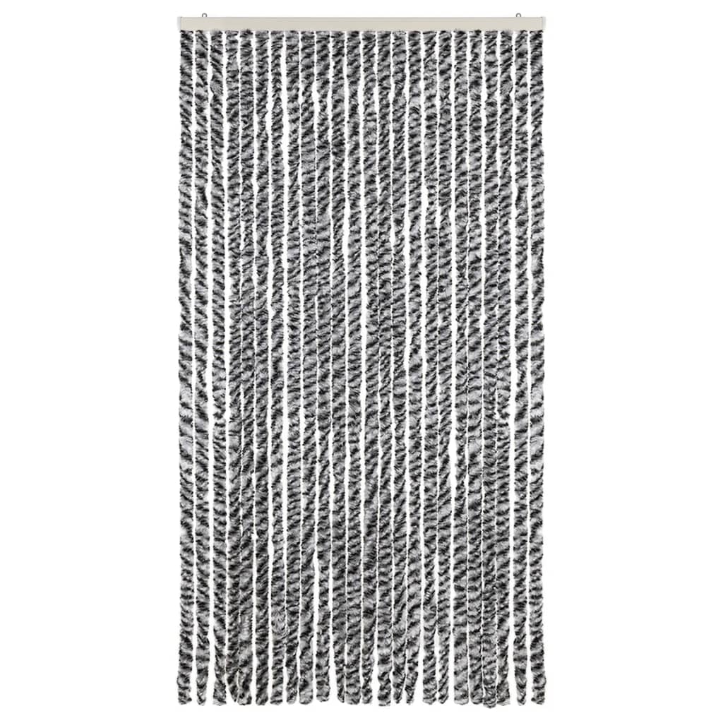 VidaXL Fliegengitter 100x220 cm Chenille Grau und Schwarz-Weiß