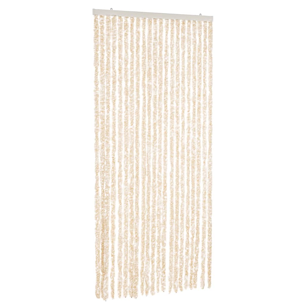 Vidaxl vliegengordijn 90x220 cm chenille beige en wit