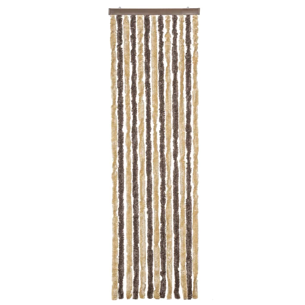 VidaXL Fliegengitter 56 x 185 cm Chenille Dunkelbraun und Beige