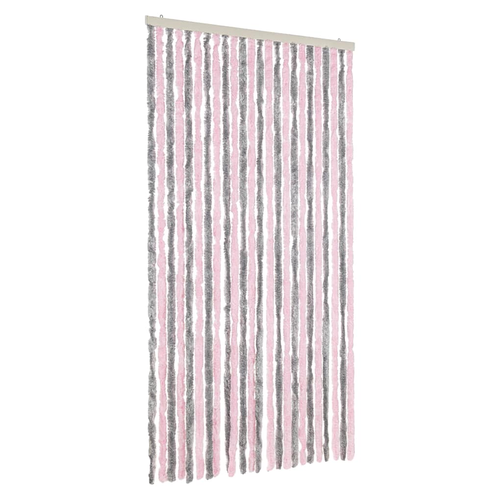 VidaXL Fliegengitter 100x200 cm Chenille silbergrau und rosa