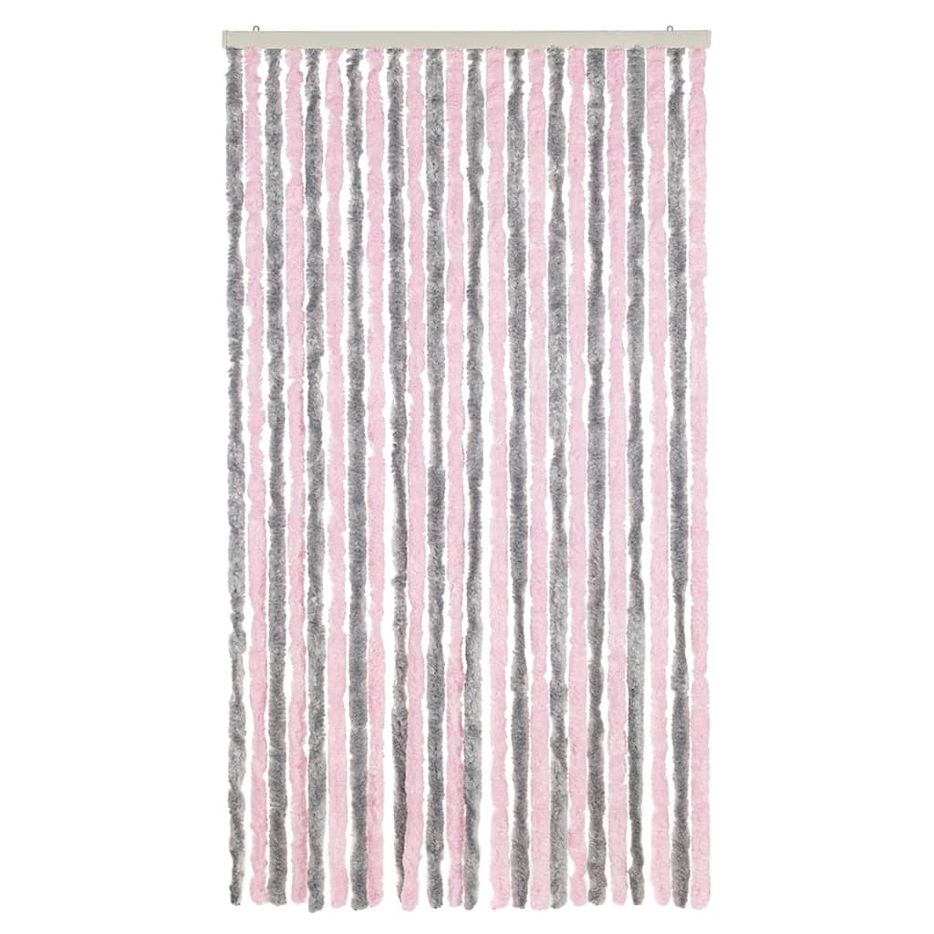 VidaXL Fliegengitter 100x200 cm Chenille silbergrau und rosa