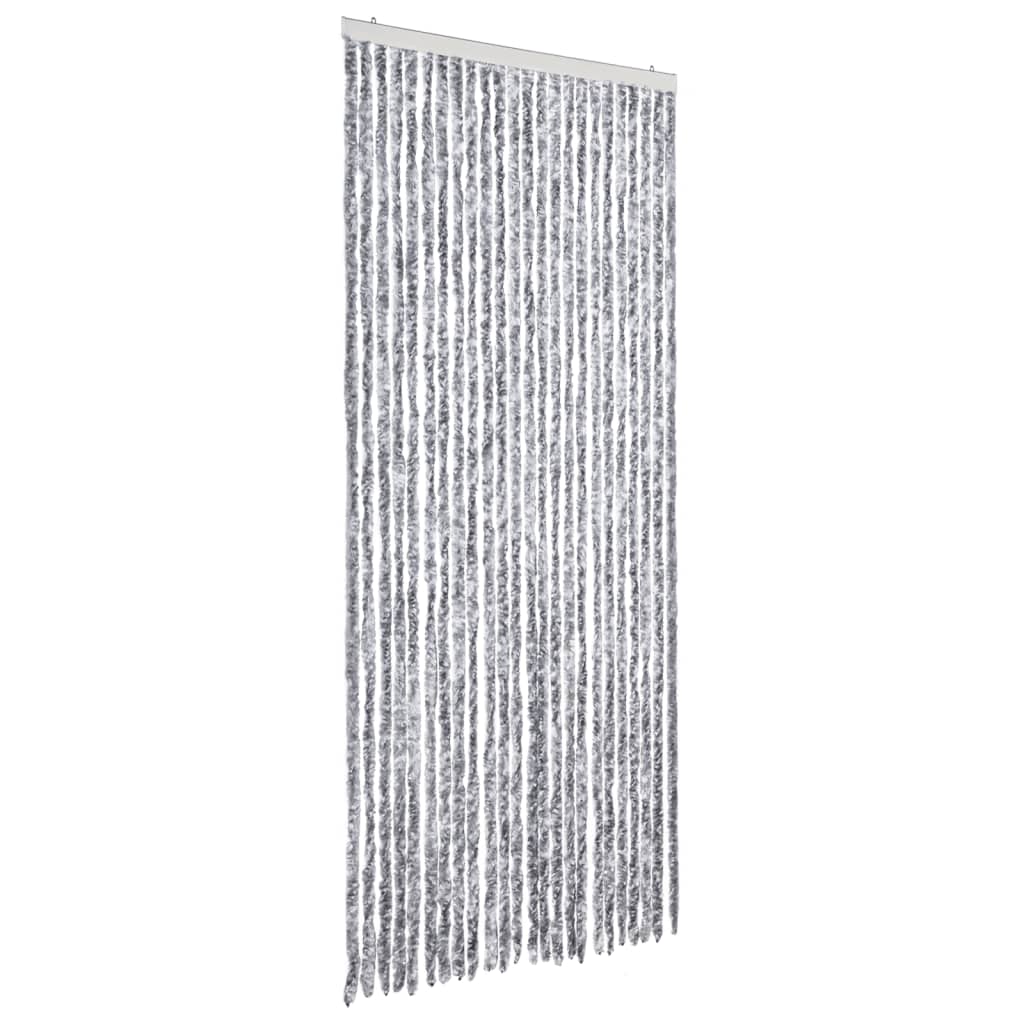 VidaXL Fliegengitter 100x230 cm Chenille Weiß und Grau