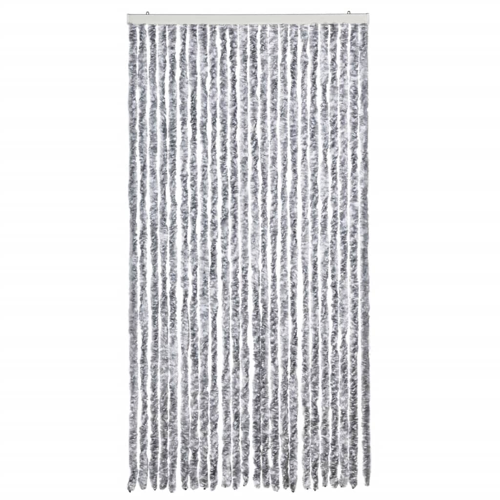 VidaXL Fliegengitter 100x230 cm Chenille Weiß und Grau