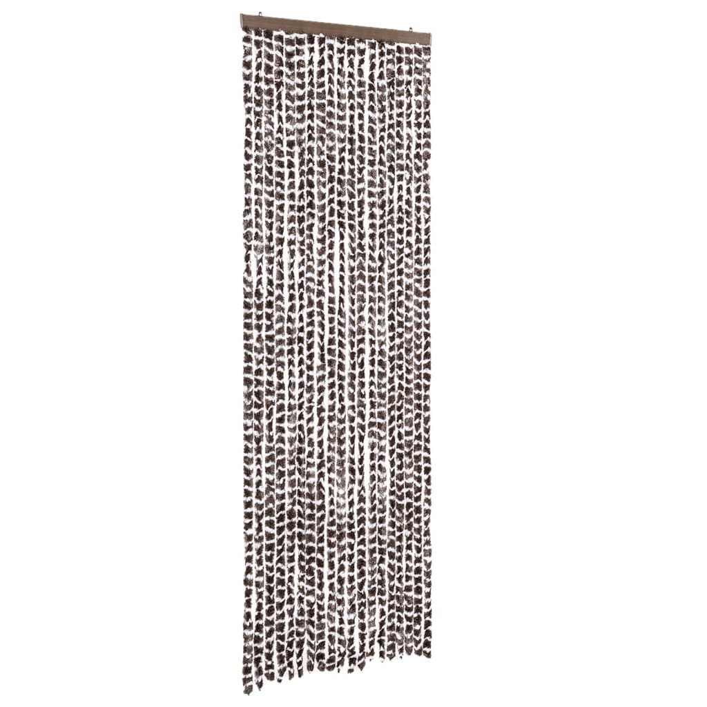 VidaXL Fliegengitter 56x200 cm Chenille Braun und Weiß