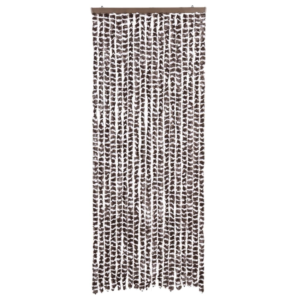 VidaXL Fliegengitter 56x200 cm Chenille Braun und Weiß