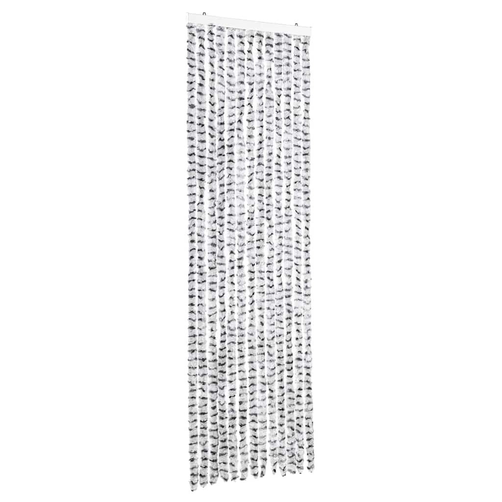 VidaXL Fliegengitter 56x200 cm Chenille Hellgrau und Dunkelgrau