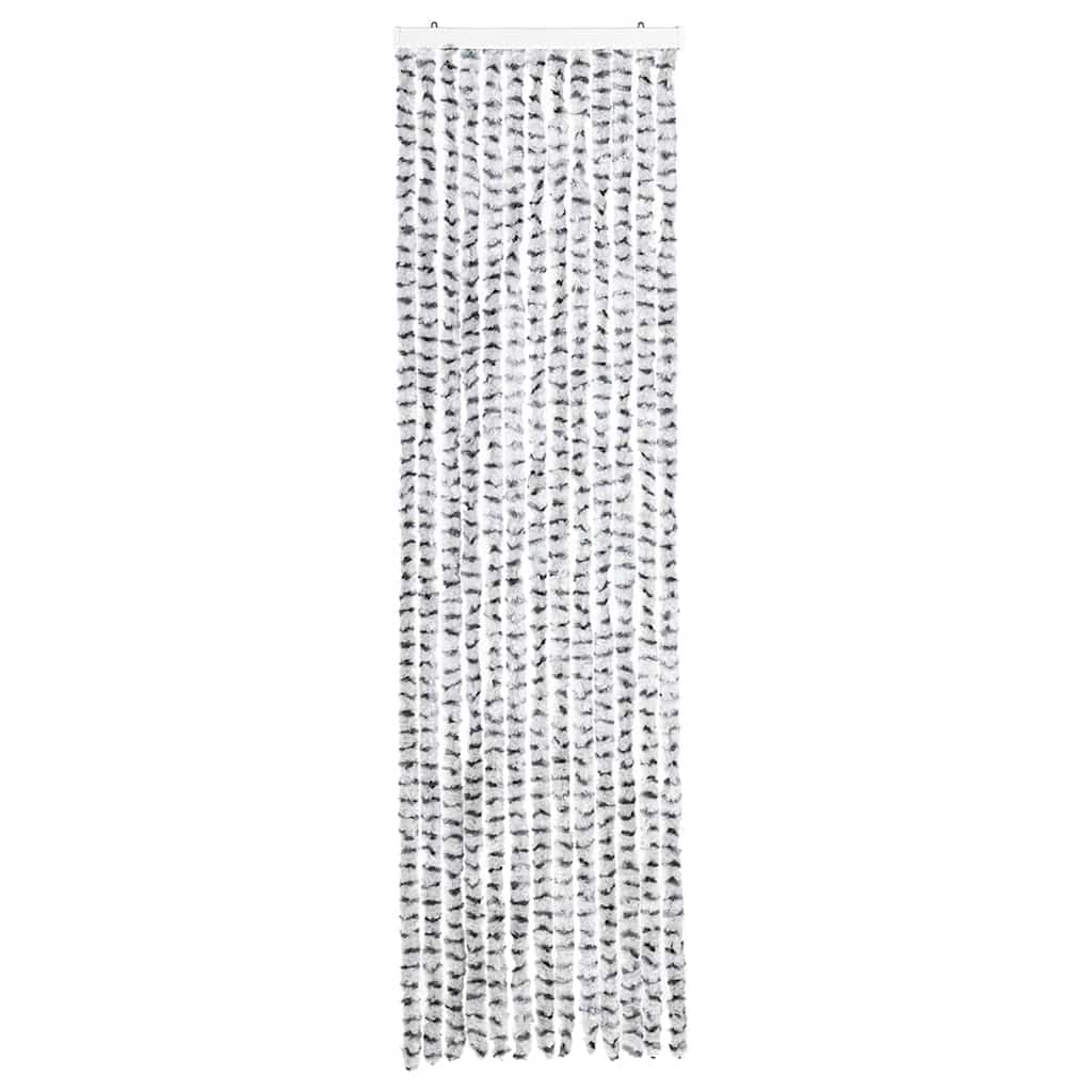 VidaXL Fliegengitter 56x200 cm Chenille Hellgrau und Dunkelgrau