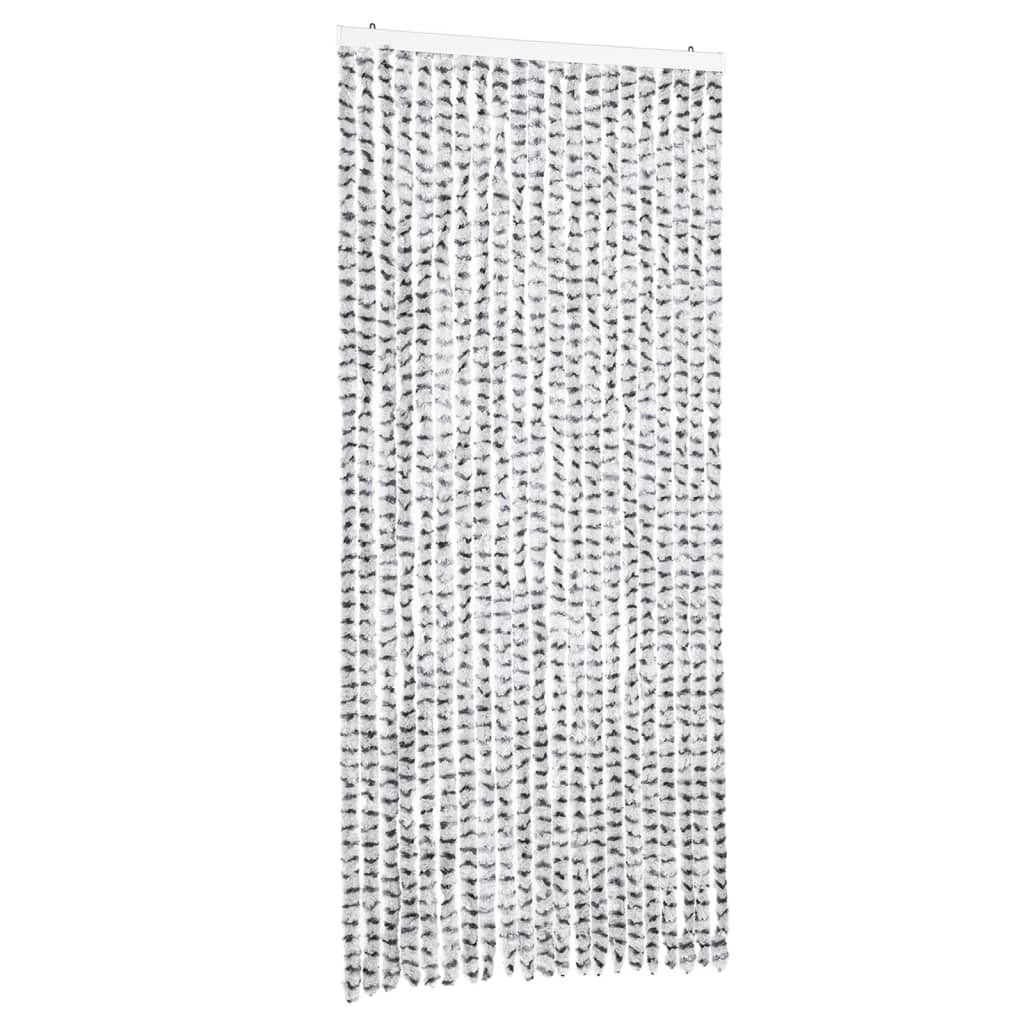 VidaXL Fliegengitter 90x200 cm Chenille Hellgrau und Dunkelgrau