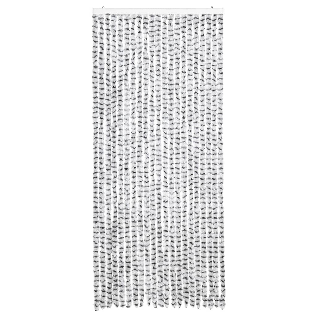 VidaXL Fliegengitter 90x200 cm Chenille Hellgrau und Dunkelgrau