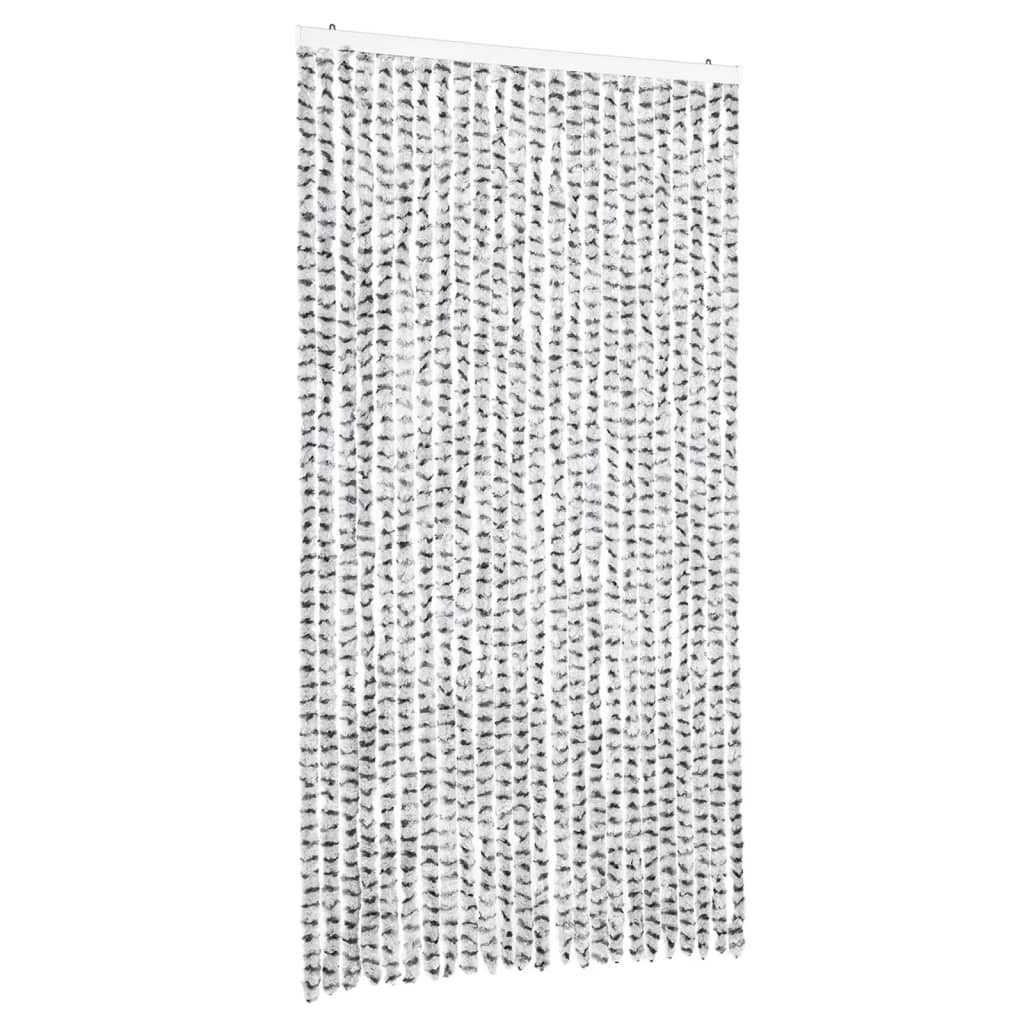 VidaXL Fliegengitter 100x200 cm Chenille Hellgrau und Dunkelgrau