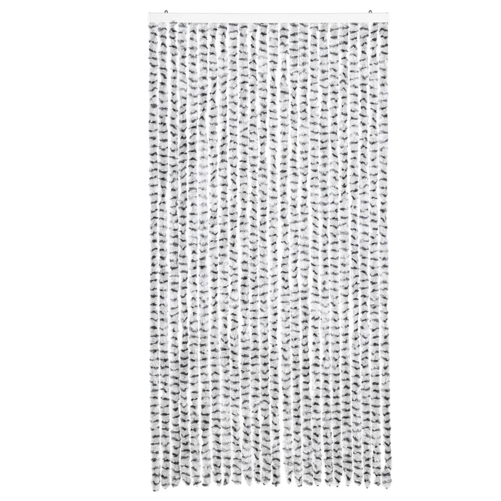 VidaXL Fliegengitter 100x200 cm Chenille Hellgrau und Dunkelgrau