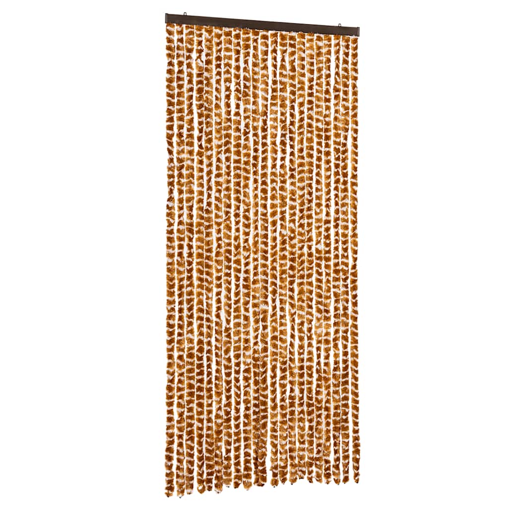 Vidaxl vliegengordijn 90x200 cm chenille okerkleurig en wit