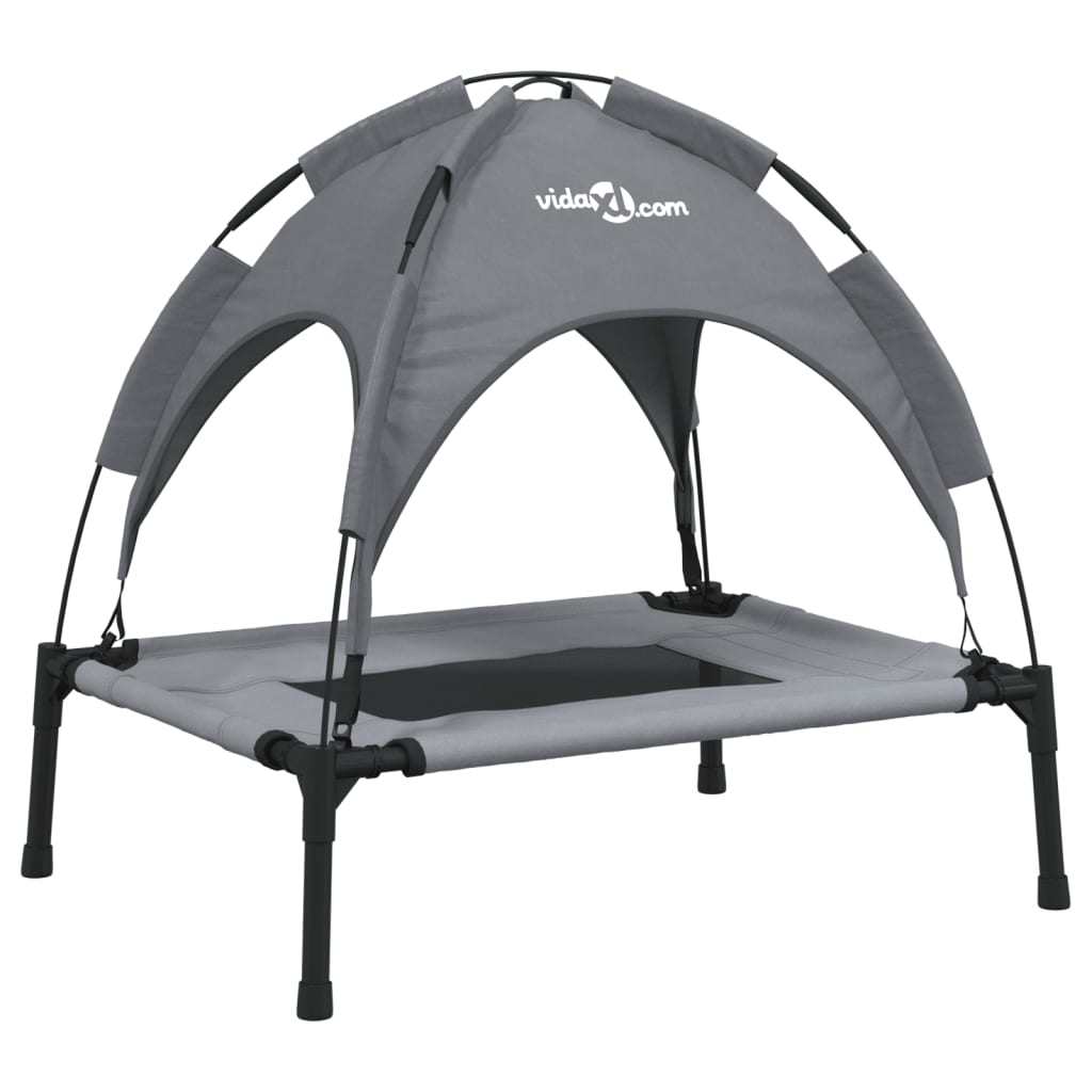 VidaXL Hundebett mit Sonnendach, Oxford-Gewebe und Stahl, Anthrazit